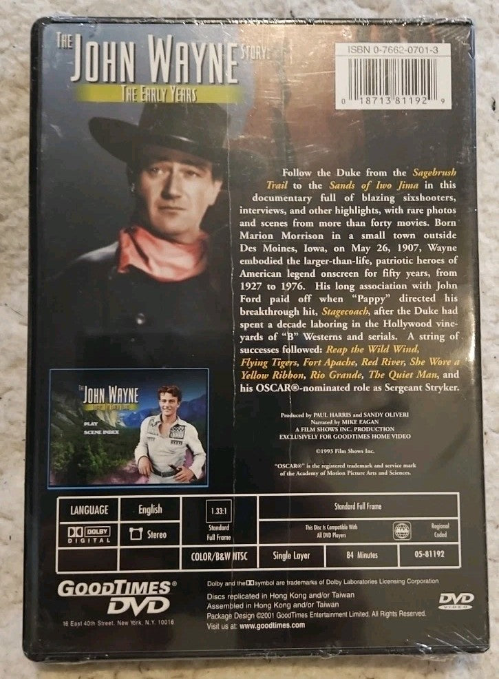 The John Wayne Story: the Early Years (DVD) brand new sealed