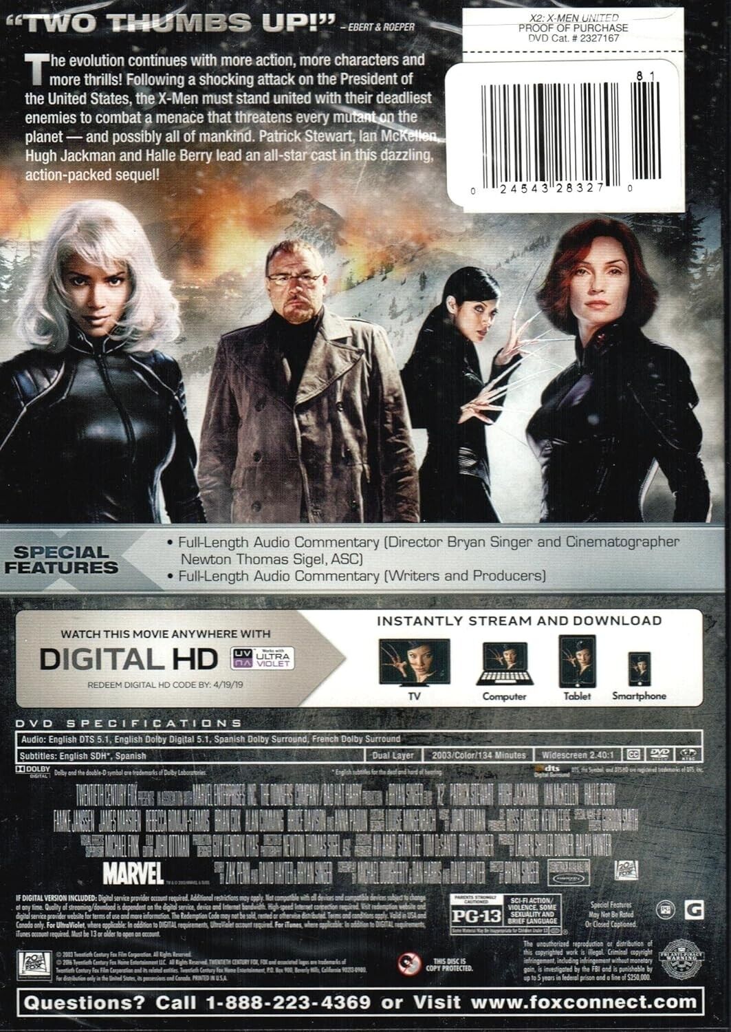 X2: X-Men United (Two-Disc Widescreen Edition) - DVD - Brand New