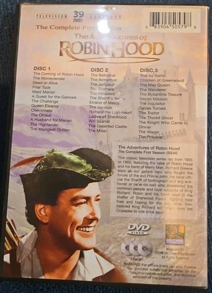 The Adventures of Robin Hood: the Complete First Season (DVD, 1955)