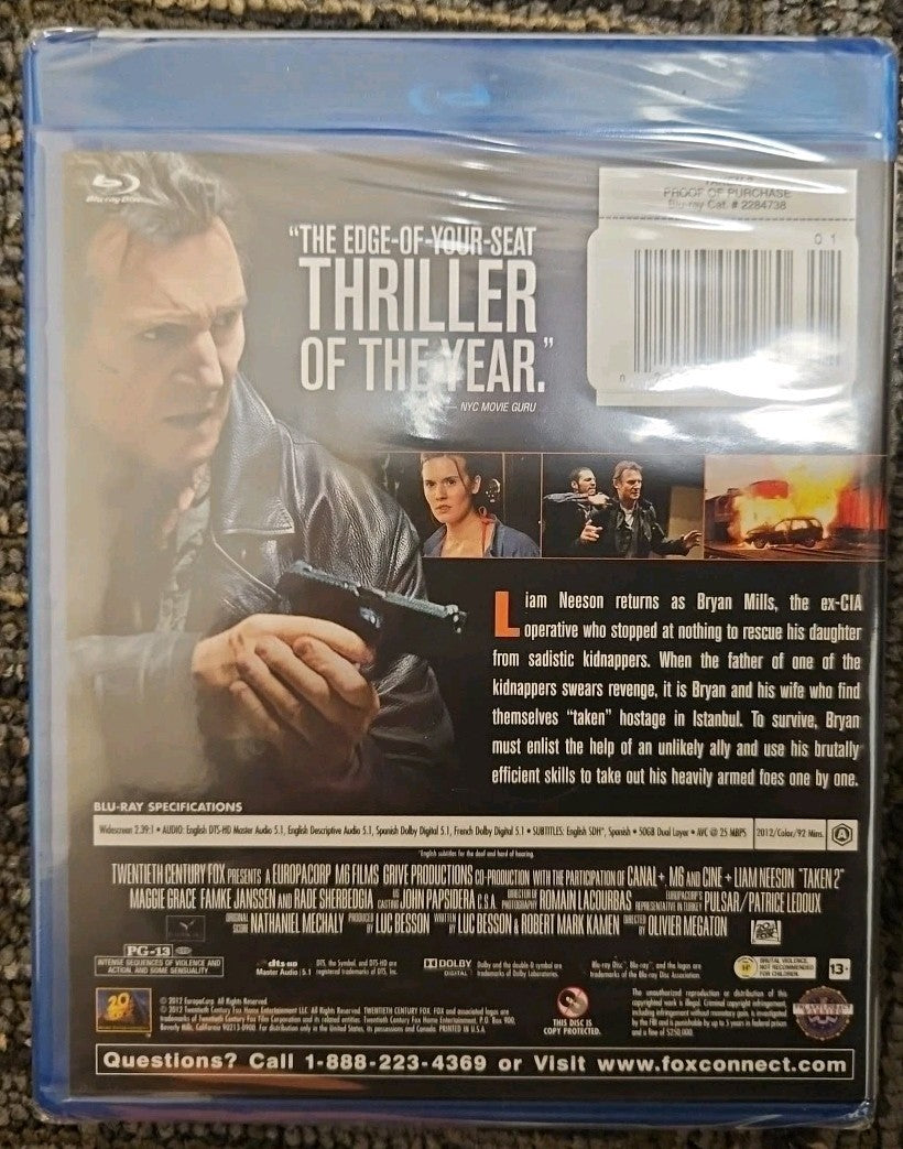 Taken 2 : (Blu-Ray) Brand new sealed no digital download