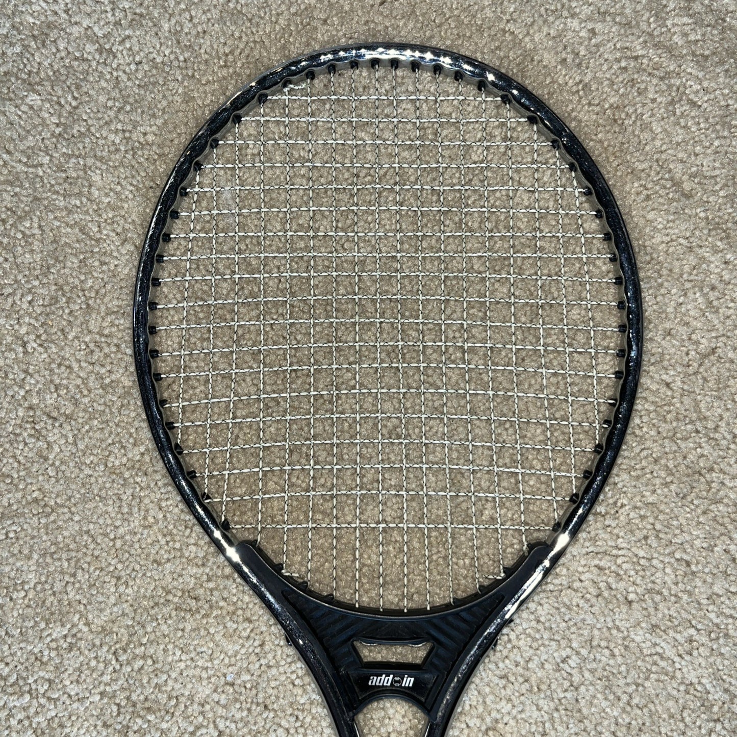 VIntage Jason Empire Add In Tennis Racket 4-3/8. W/Yamaha Vinyl Zipper Case