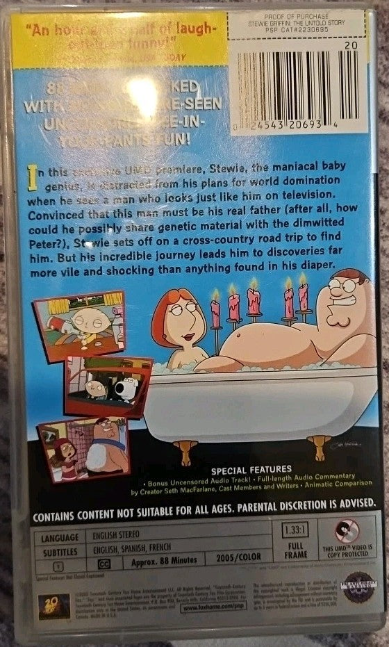 Family Guy Presents Stewie Griffin: Untold Story (UMD-Movie, 2005) Tested