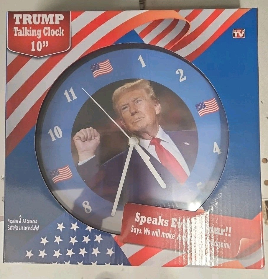 Talking Trump Wall Clock-Speaks Every Hour We Will Make America Great Again!