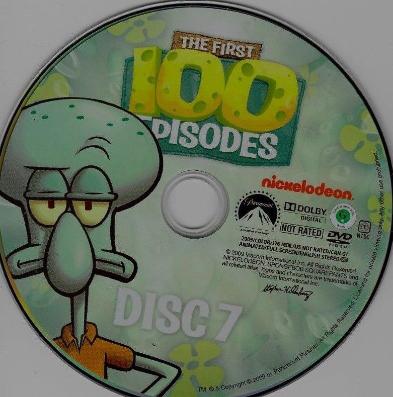 Sponge Bob Square Pants 100 Episodes Replacement  DVDs
