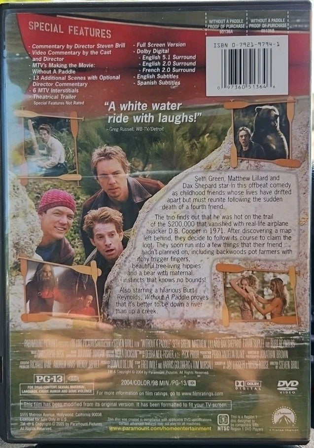 Without A Paddle (DVD, 2005, Full Frame) New Sealed