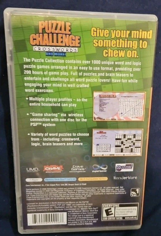 Puzzle Challenge Crosswords & More - PlayStation Portable (PSP) Tested