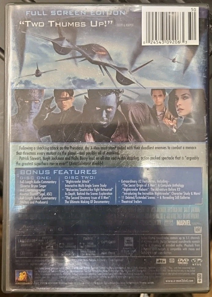 X2: X-Men United (DVD, 2003, Full Screen) New Sealed