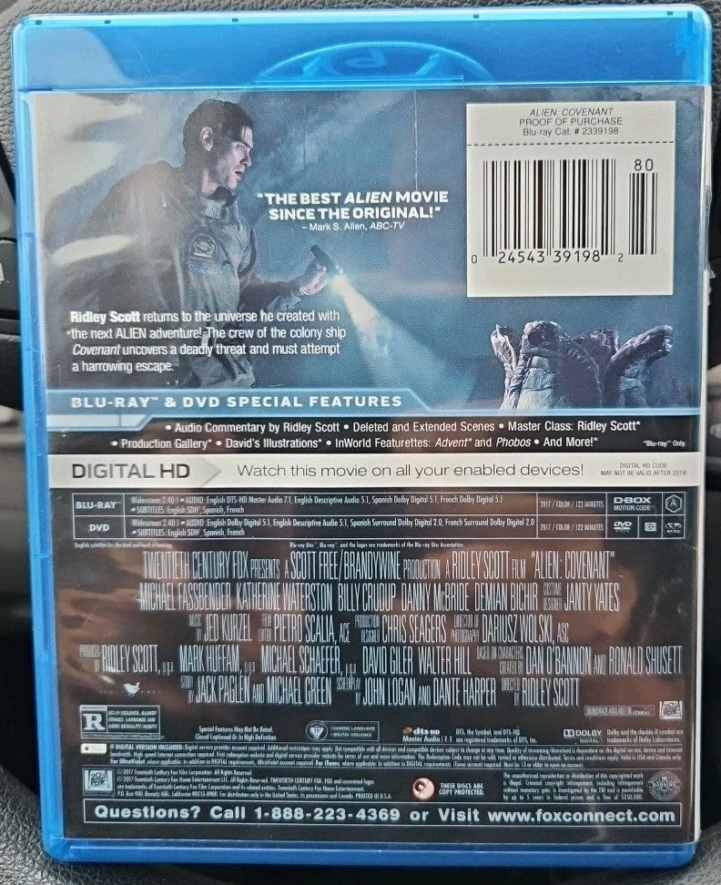 Alien: Covenant (DVD). No Bluray.  No Digital Download. Tested