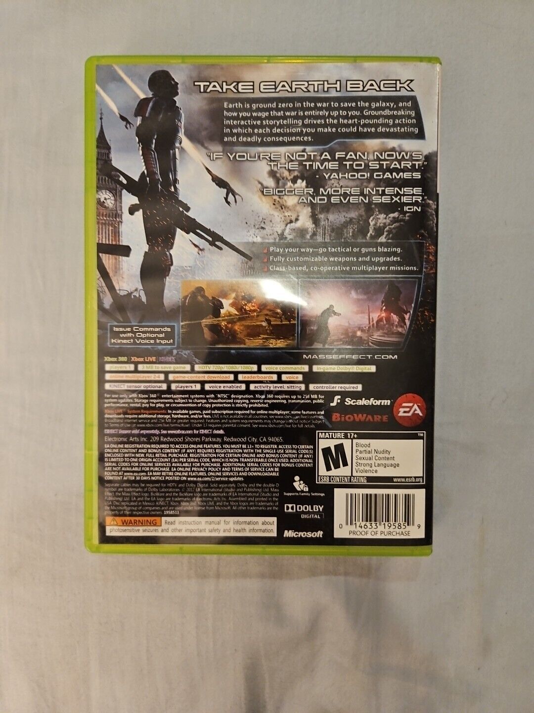 Mass Effect 3 (Microsoft Xbox 360, 2012)CIB