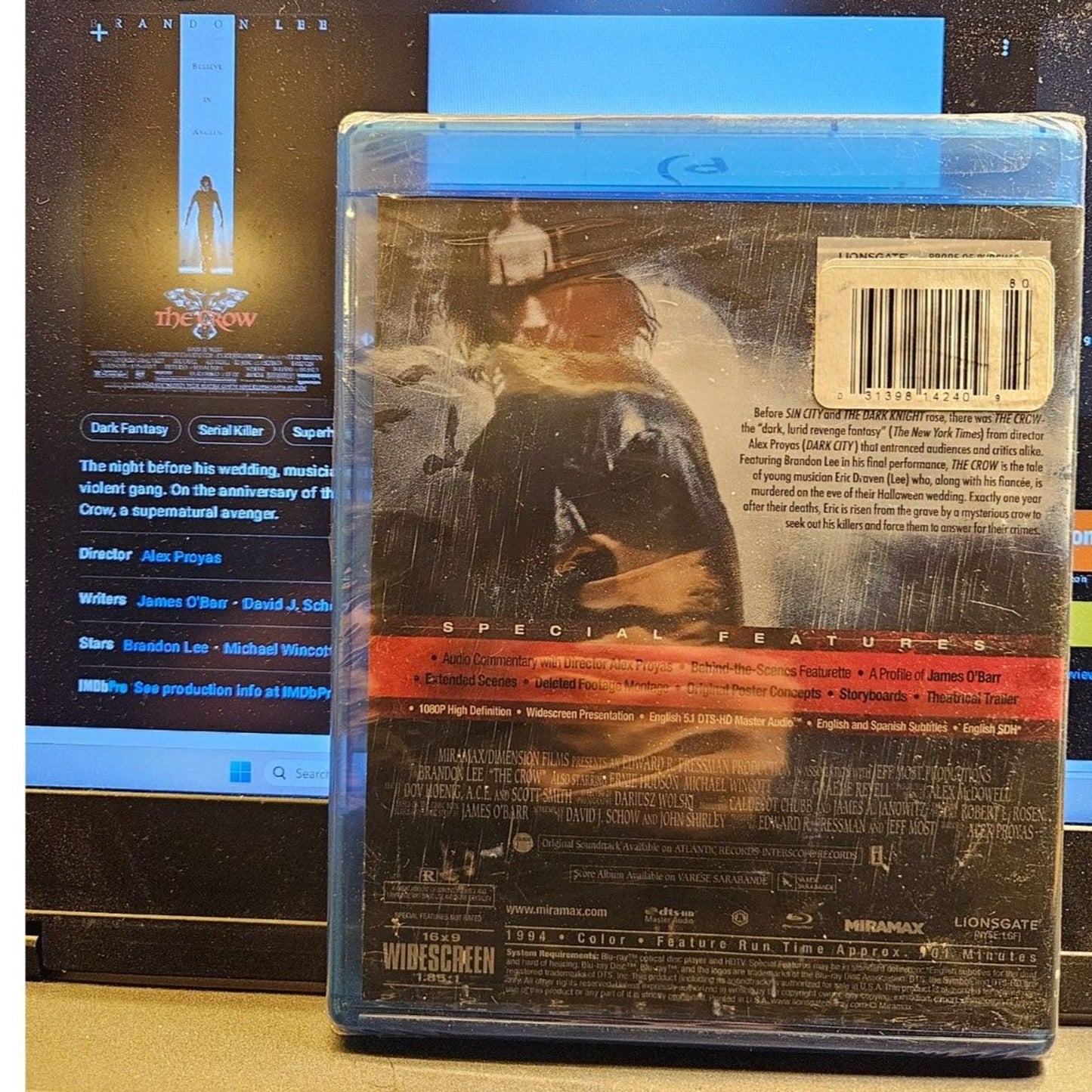 The Crow (Bluray) Brandon Lee - Factory Sealed