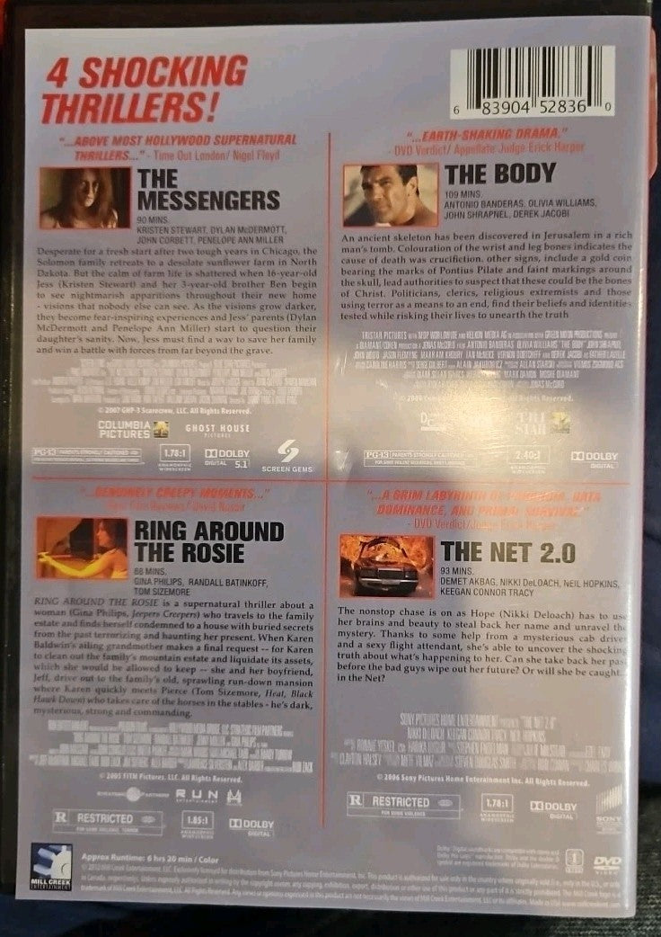 The Messengers/The Body/Ring Around the Rosie/The Net 2.0 (DVD, 2012, 2-Disc...