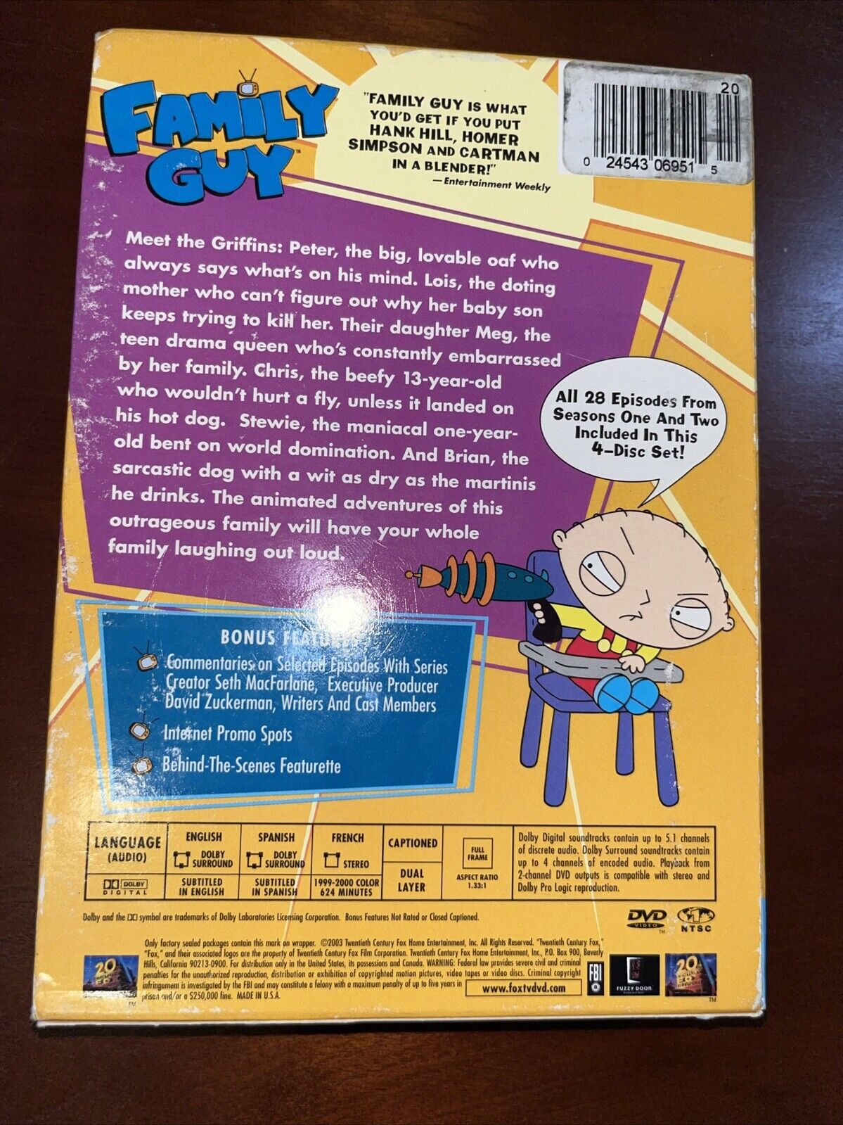 Family Guy Volume 1: Seasons 1 & 2 (DVD, 1999) Tested