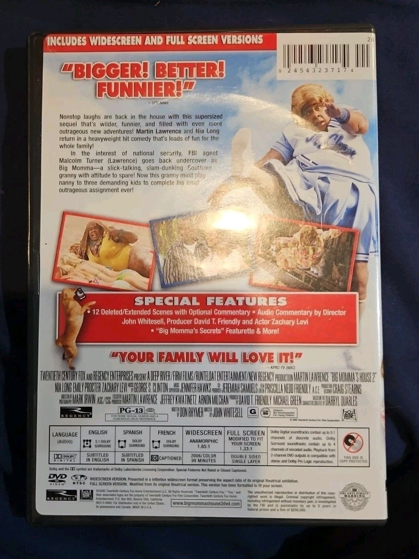 Big Mommas House 2 (DVD, 2009, Dual Side)