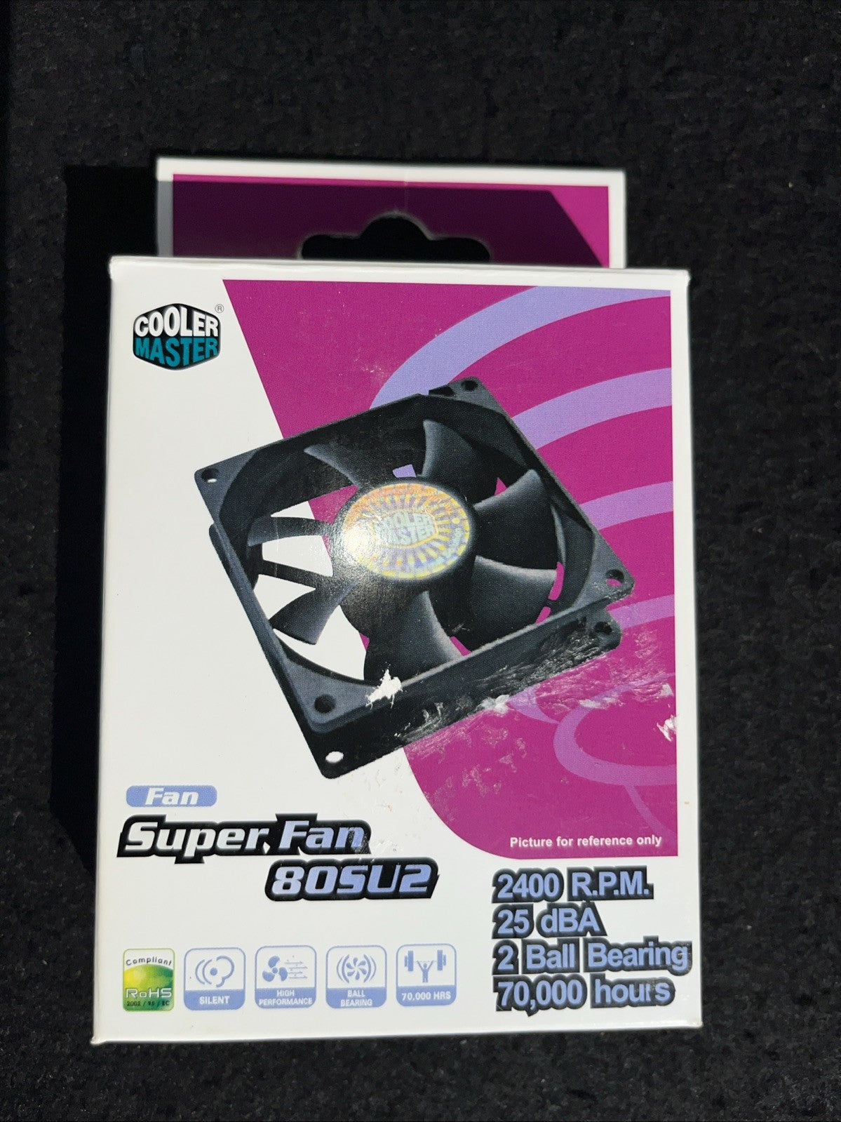 COOLER MASTER 80MM x 25MM 3-PIN CASE FAN 12V 2500RPM