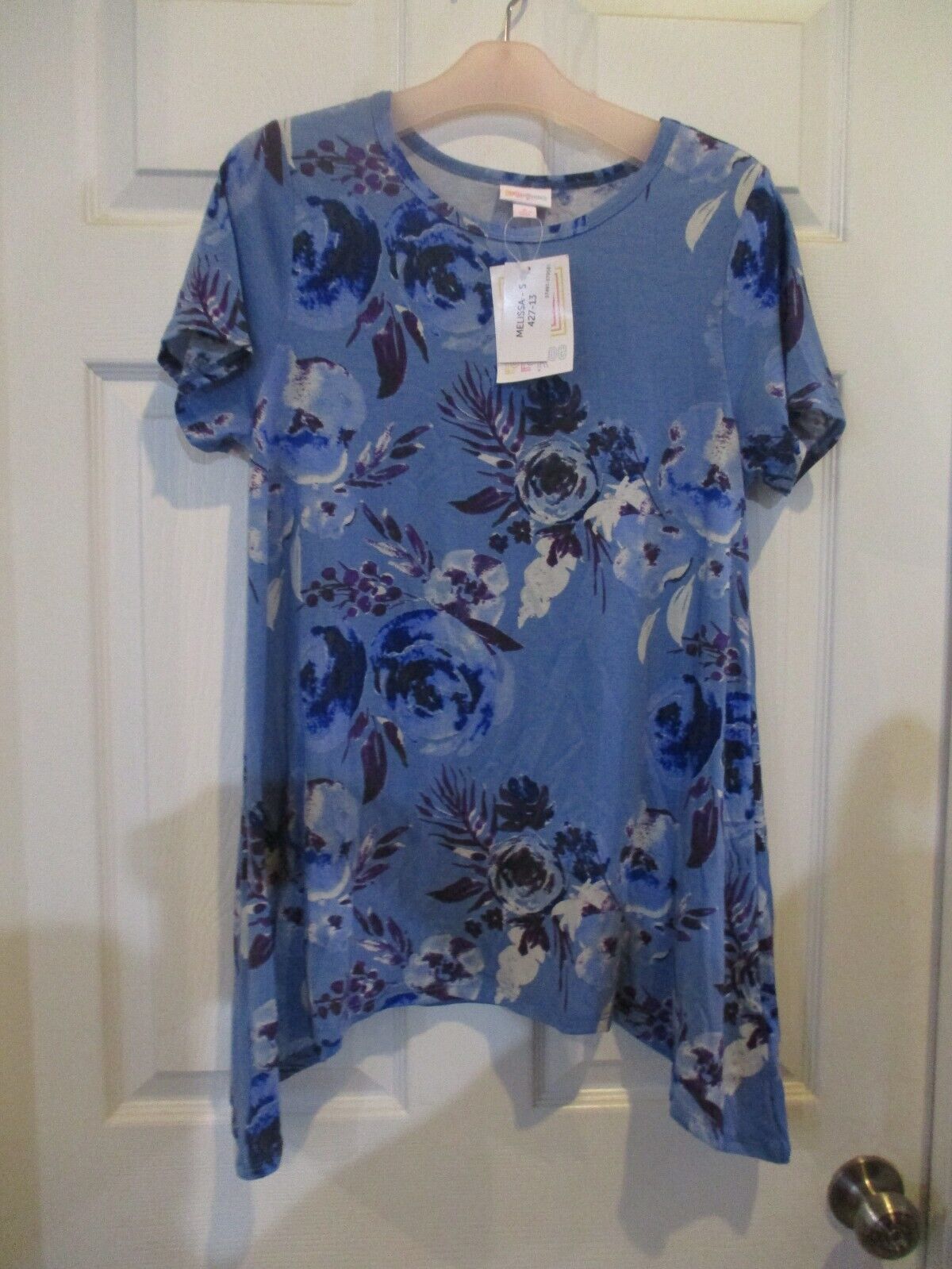LuLaRoe NWT Melissa Blue Purple Floral Small
