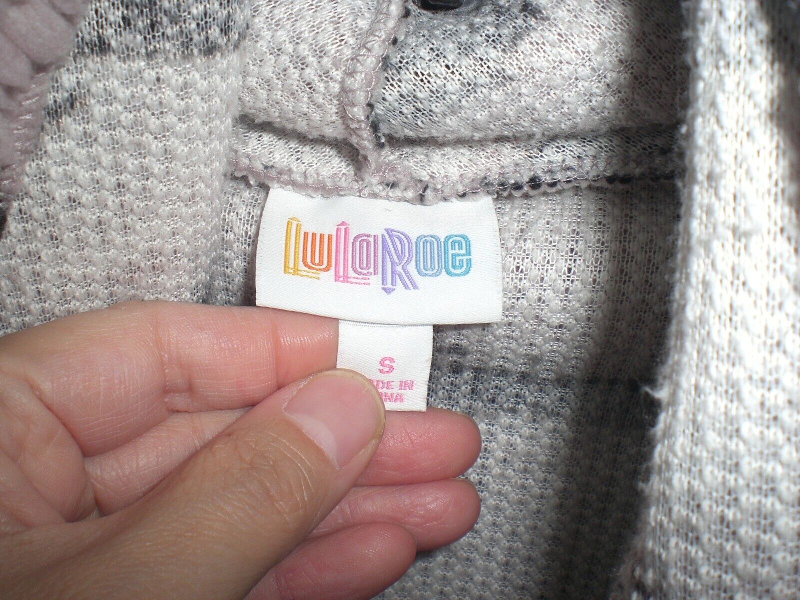 LuLaRoe Teddy Bear Jacket Purple with Black Stripes SMALL