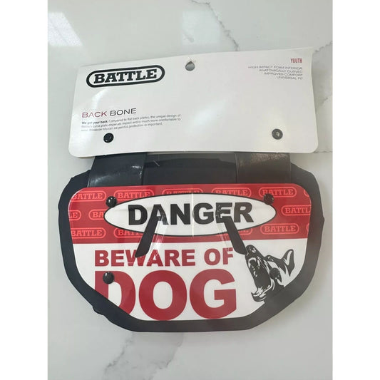 BATTLE Back Bone Youth High Impact "Danger" "Beware of Dog"  Football