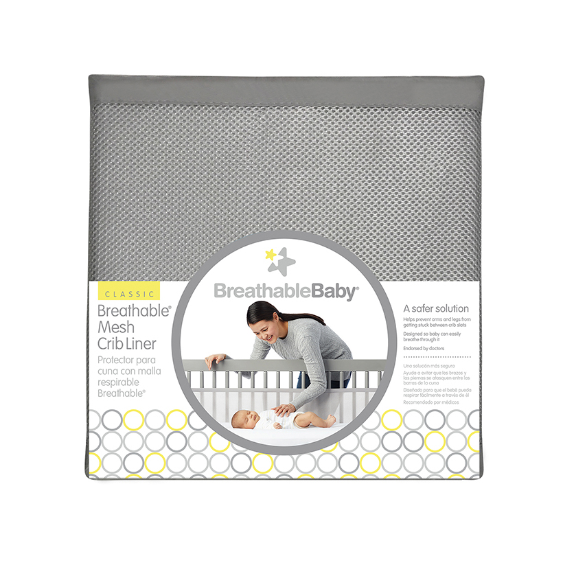 BreathableBaby Portable Mesh Crib Liner, White [Brand New]