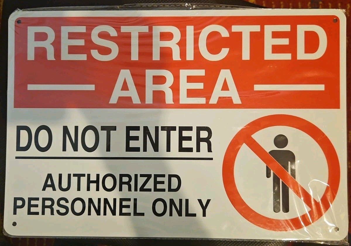 Restricted Area - Do Not Enter - Authorized Personnel Only - 12" x 8" Metal Sign