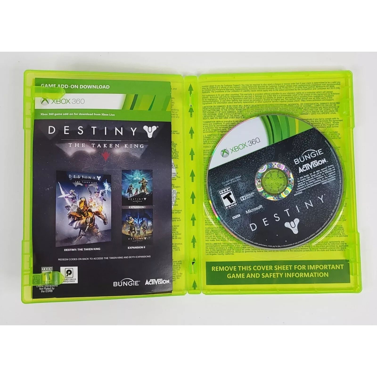 Destiny: The Taken King  Legendary Edition (Xbox 360) CIB NEW CASE.  TESTED.