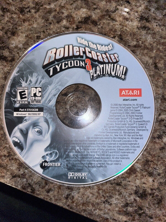 Roller Coaster Tycoon 3 Platinum Replacement Disc