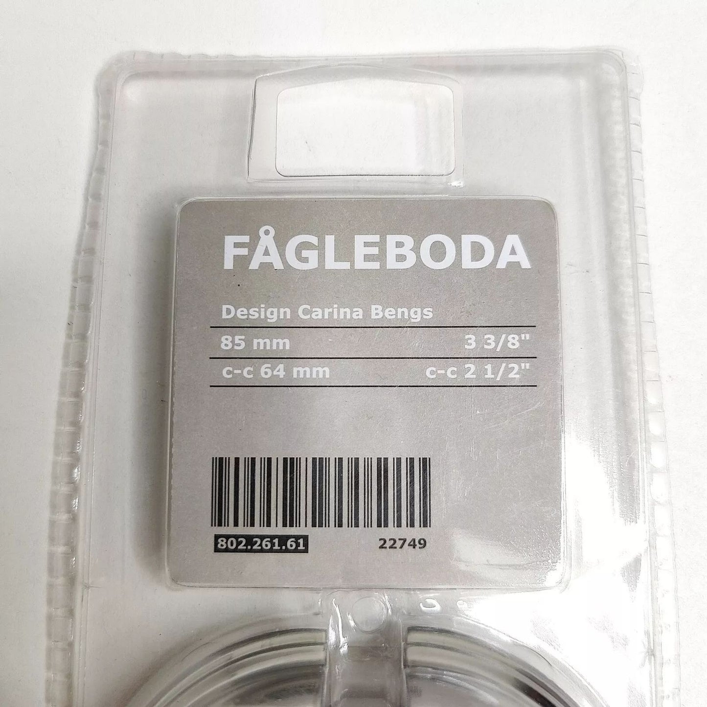 2 IKEA Fagleboda Drawer Pull Handle polished Silver 802.261.61 Factory Sealed