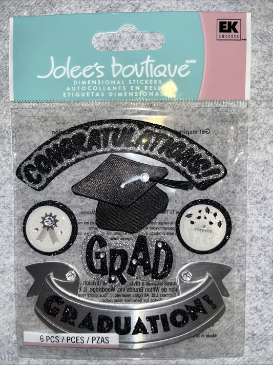 Jolees E5020419 Jolee's Boutique Dimensional Stickers-Hats Off Grad