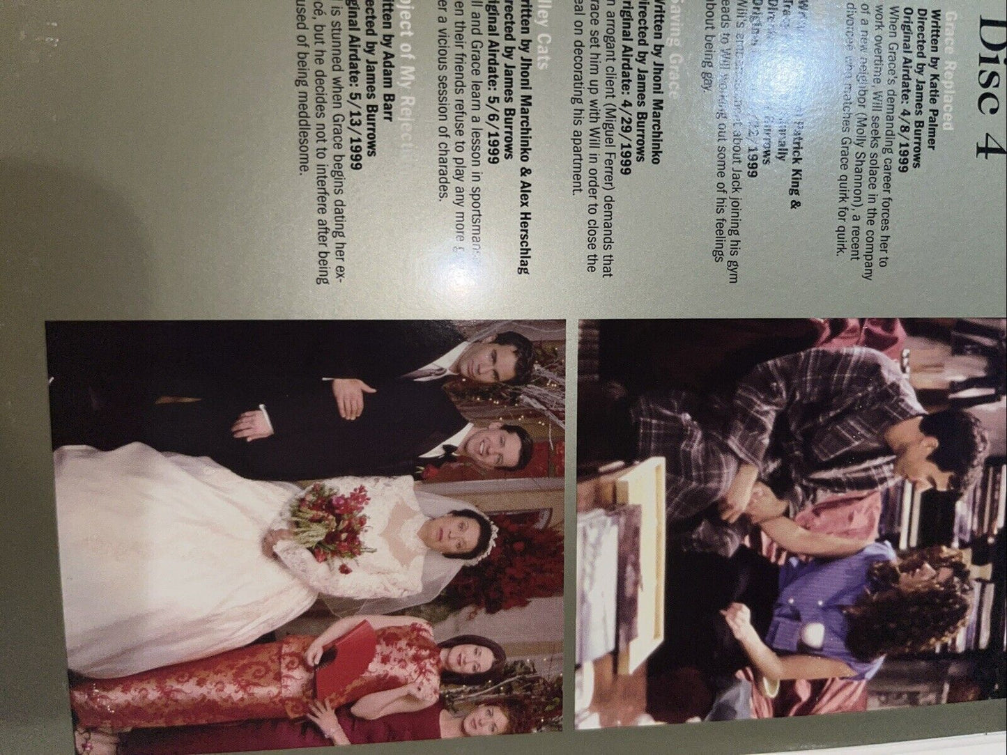 Will  Grace - Season 1 (DVD, 2003, 4-Disc Set) Tested Discs Are Pristine ￼