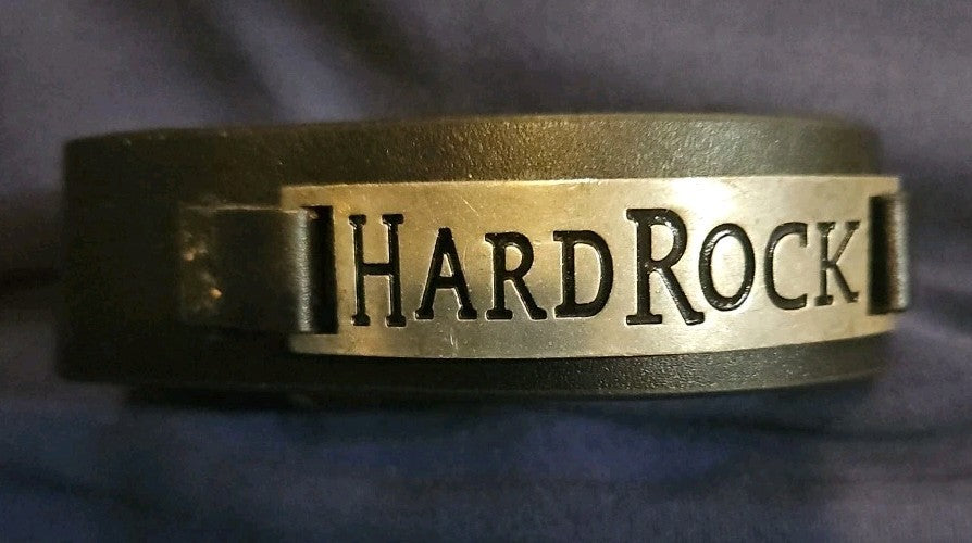 Hard Rock Leather Wrist Band With Adjustable Snaps