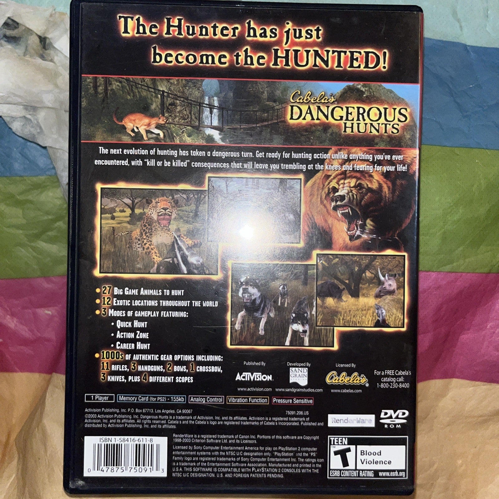 Cabela's Dangerous Hunts (PS2) Tested. W/Manual + Reg Card. Original Card