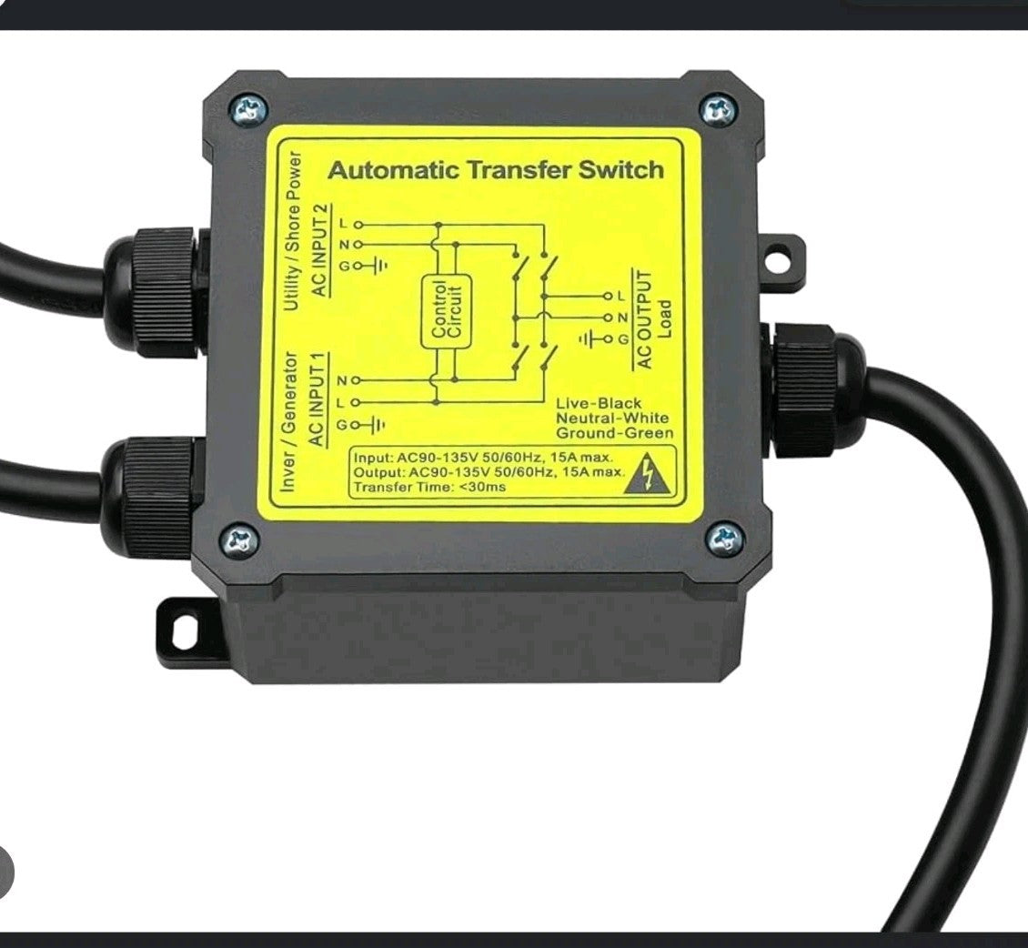 AC120V 15Amp Automatic Transfer Switch Generator Transfer Switch Auto Transfer