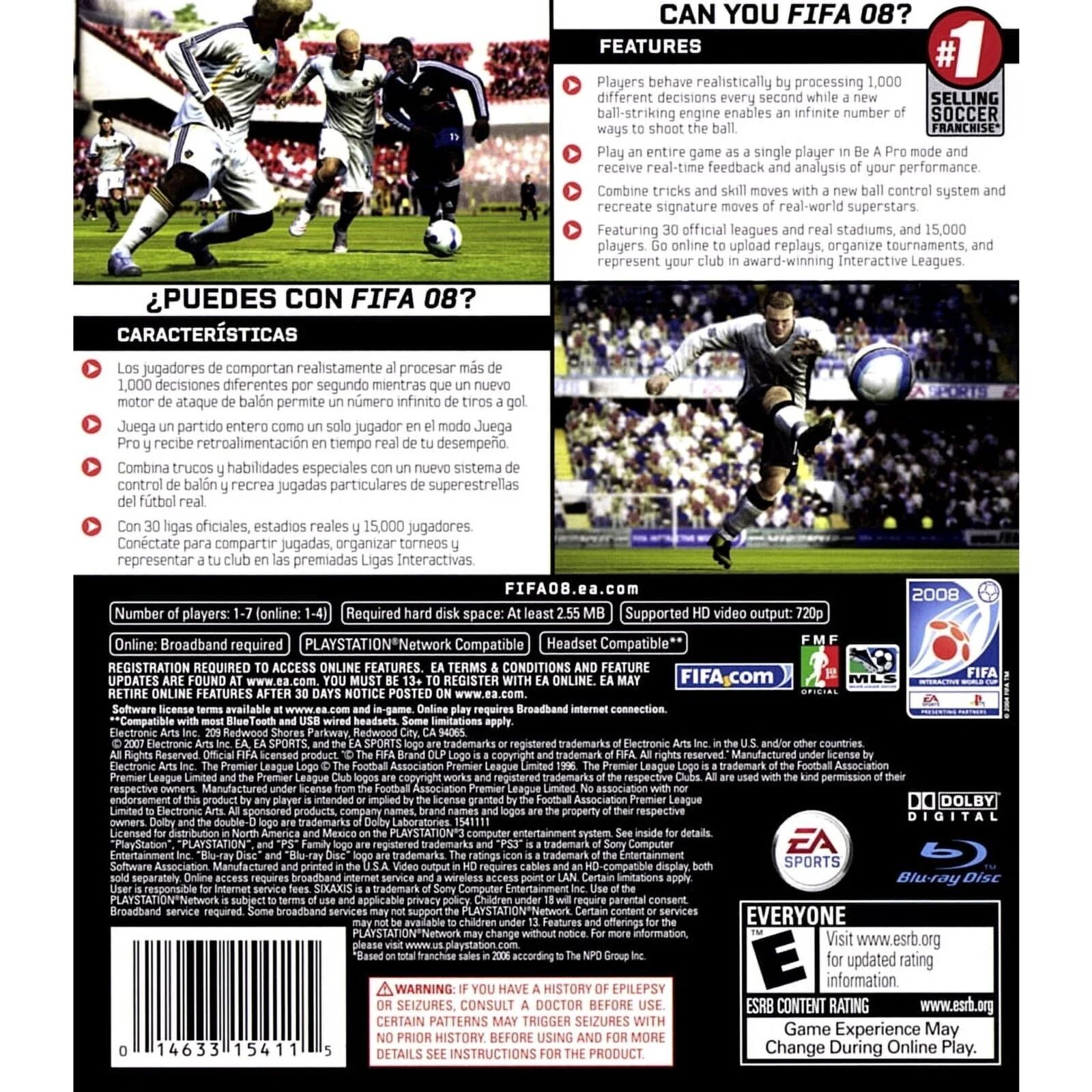 FIFA 08 (PS3) Tested. No scratches. New Case. Resealed.