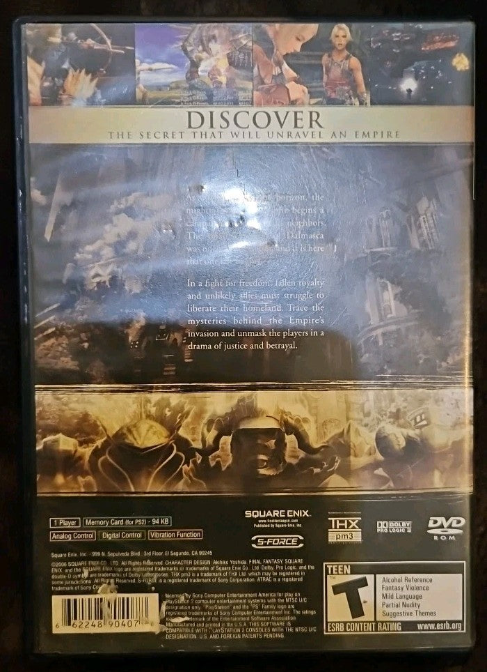 Final Fantasy XII (Sony PlayStation 2, 2006) No Game. Case. Artwork. Manual ONLY
