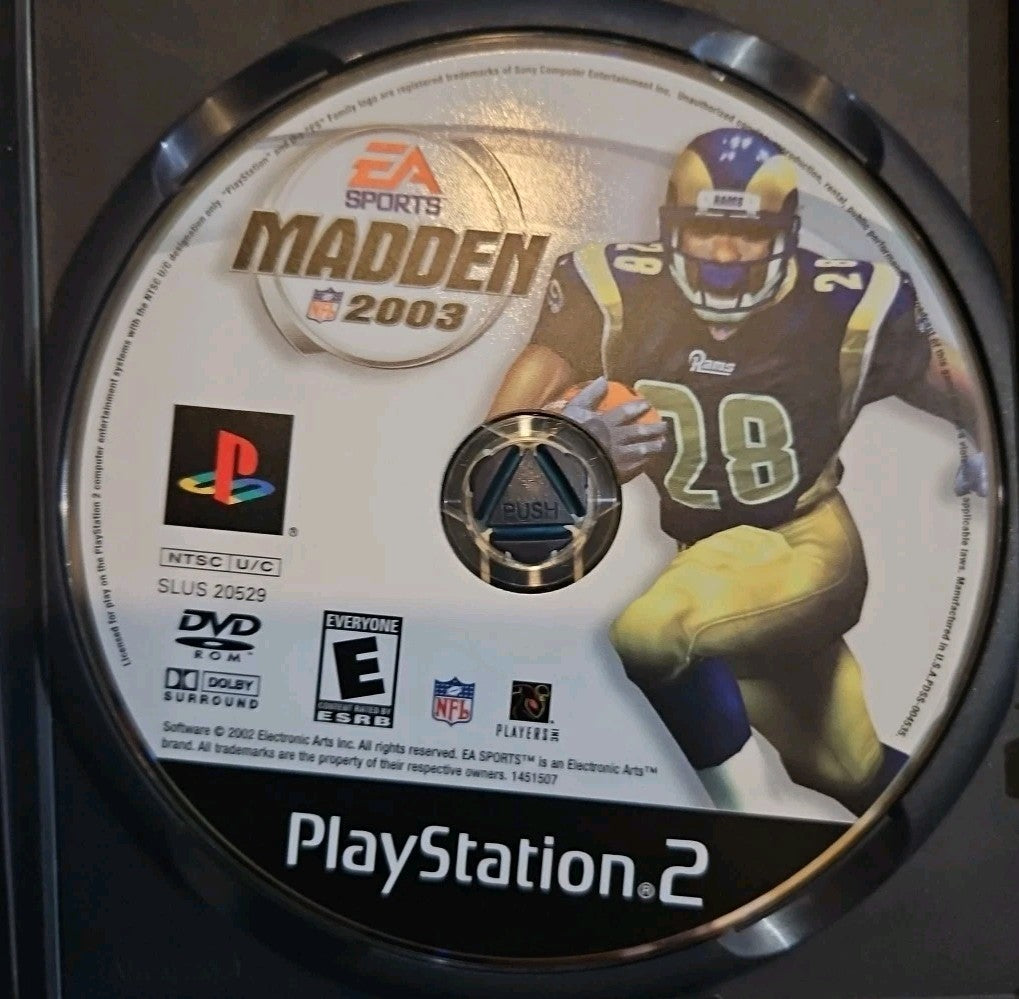 Madden NFL 2003 (Sony PlayStation 2, 2002) Tested. CIB. Original Case