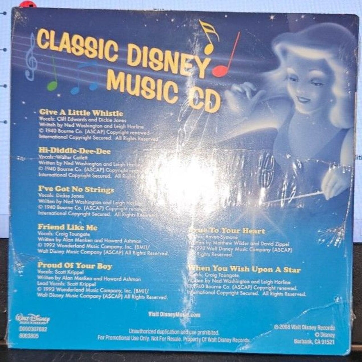 Walt Disney Pinocchio 70th Anniversary Music CD (New)