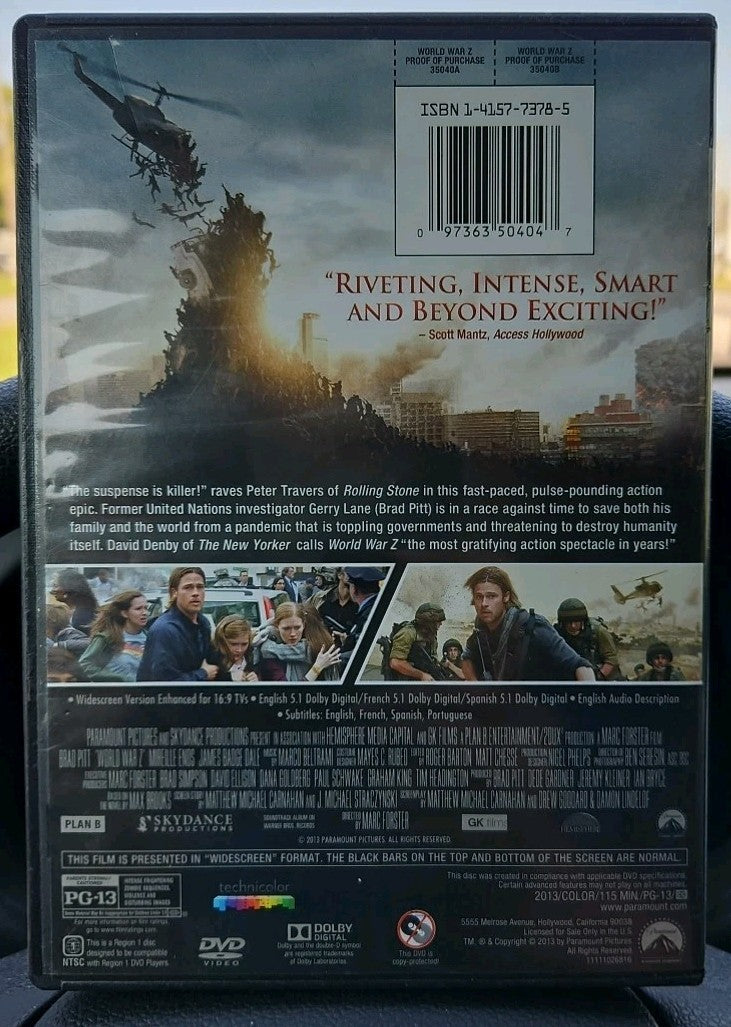 World War Z (DVD, 2013)  Brand New
