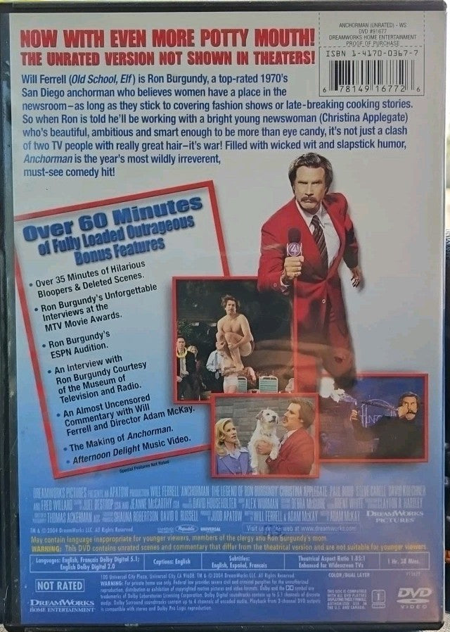 Anchorman: The Legend of Ron Burgundy (DVD, 2004) Sealed