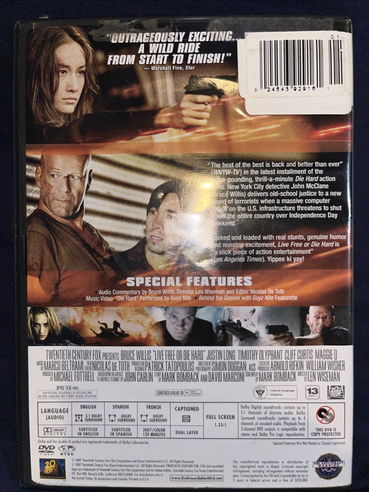 Live Free or Die Hard (DVD, 2007) Sealed