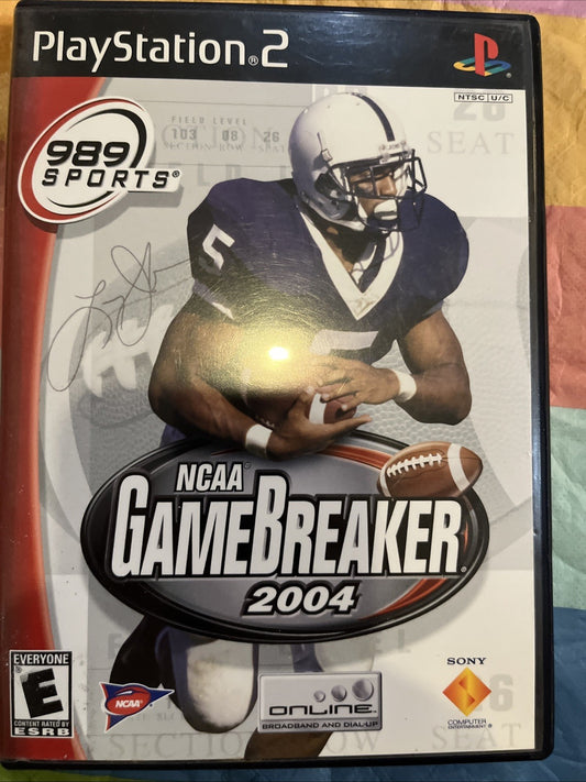 NCAA GameBreaker 2004 (PS2) CIB. W/Manual. Original Case. Manual Has Stain