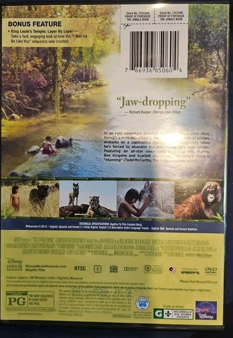 The Jungle Book (DVD, 2016)