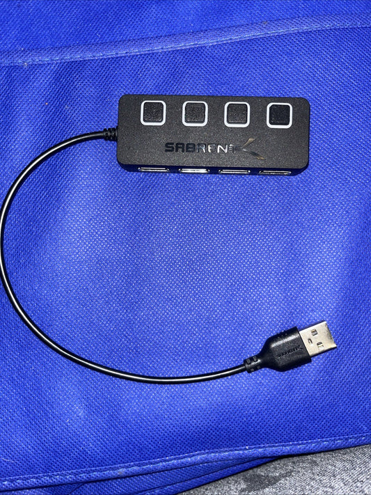 Sabrent HB-UM43 4 Port USB 3.0 Hub with Power Switches - Black