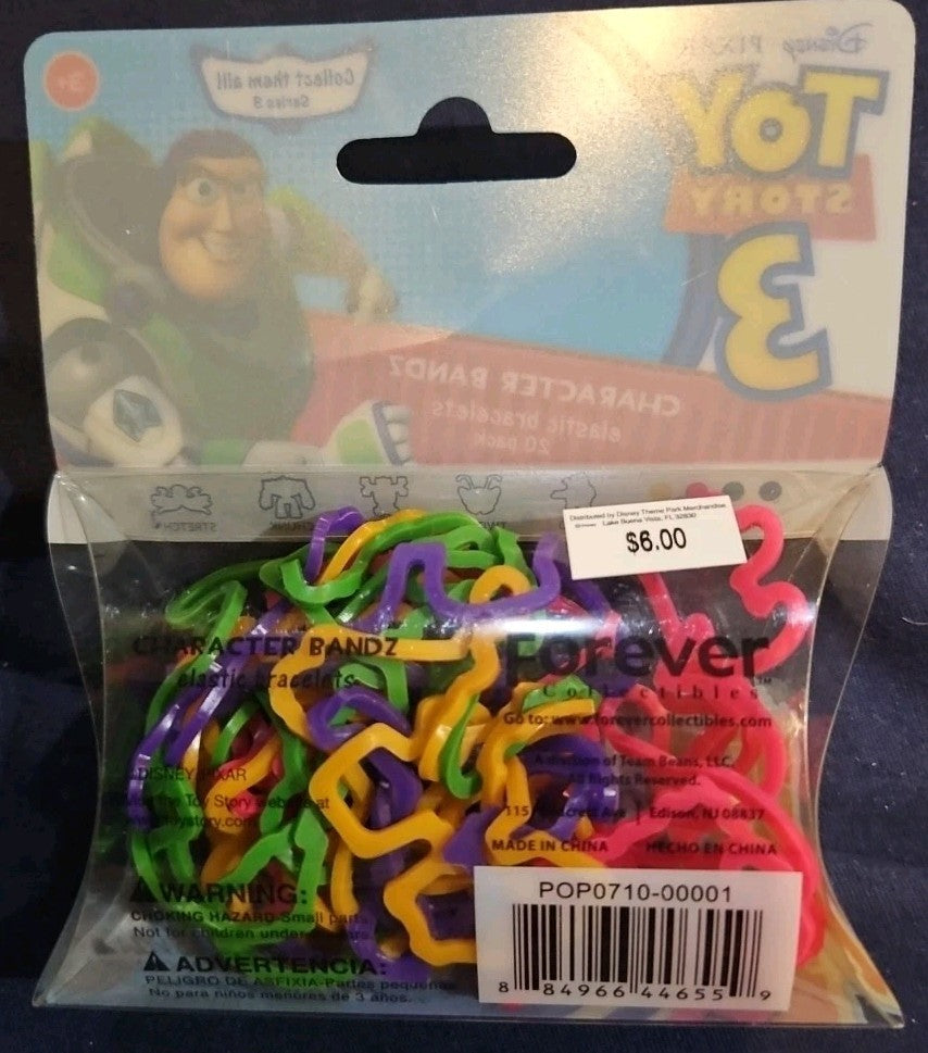 TOY STORY 3 SHAPED SILLY BANDZ ELASTIC BRACELETS PARTY FAVORS 1 PACK OF 20