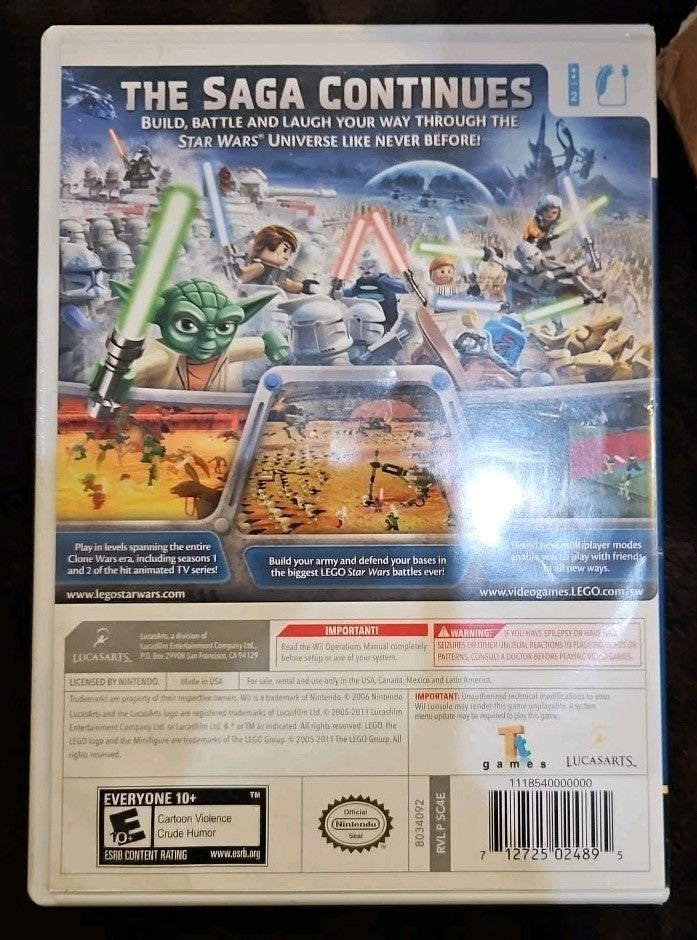 Lego Star Wars III: The Clone Wars (Wii) No Game. Case + Artwork + Manual ONLY