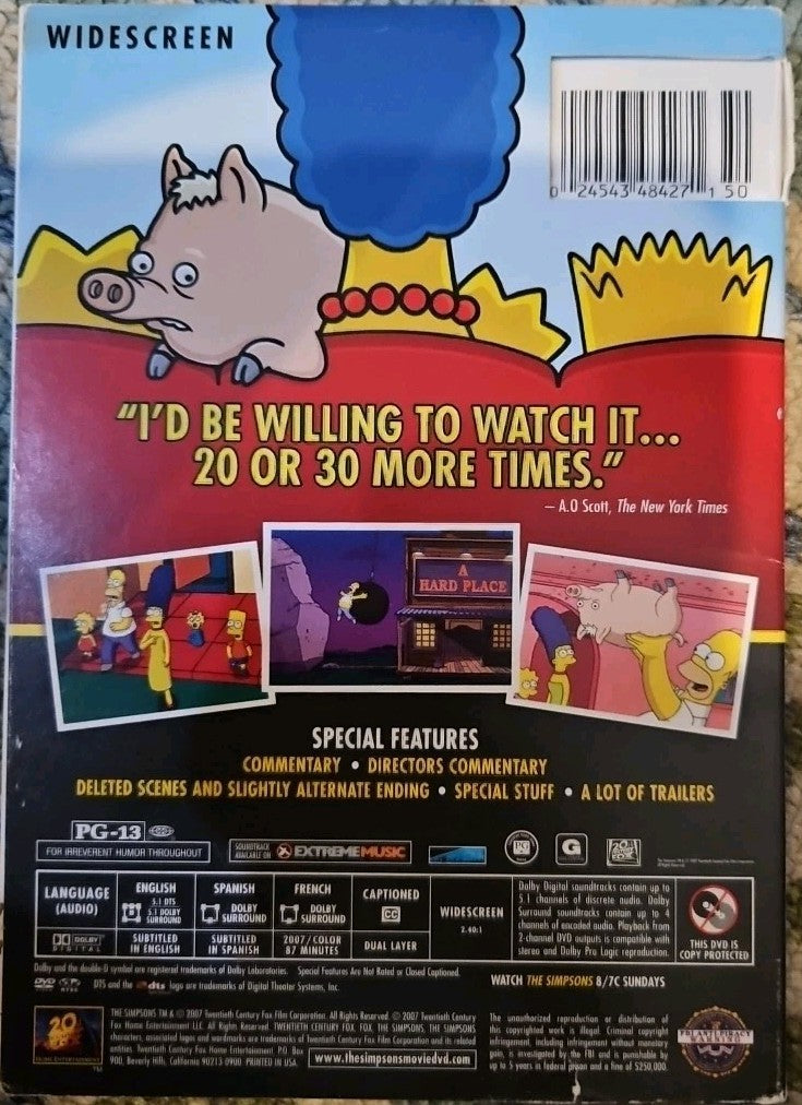 The Simpsons Movie (DVD, 2007) New. No Digital Download