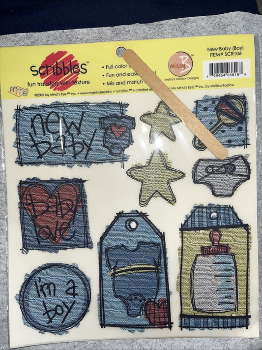 Scribbles Fun Transfers With Texture New Baby Boy