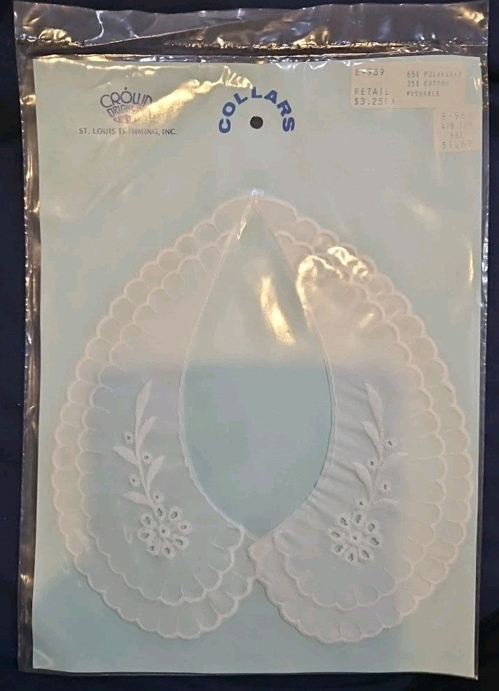 3 Count St. Louis Trimming "Lace" Collar Polyester/Cotton Washable NEW