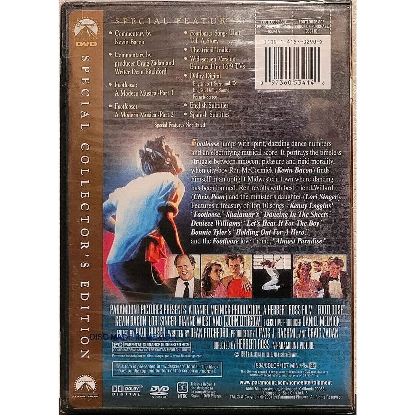 Footloose (DVD) Brand New Sealed - Keving Bacon, John Lithgow, Lori Singer
