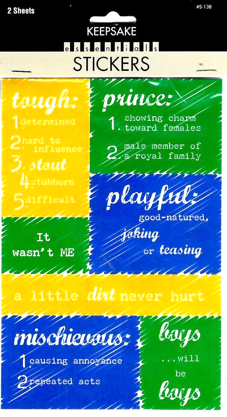 2 Sheets - Keepsake Essential Stickers #S-138