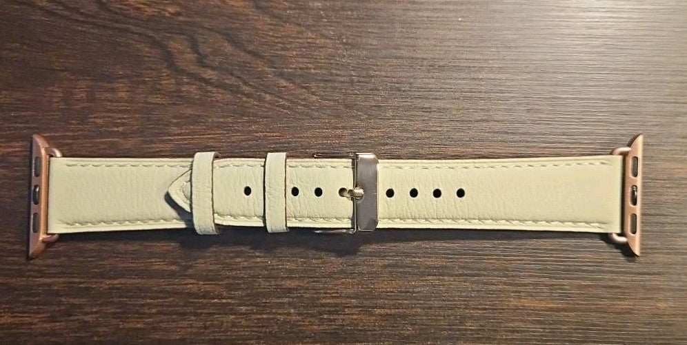 Band Fits Apple Watch 38 40 41 42mm Series 1-11 SE Genuine Leather Rose...