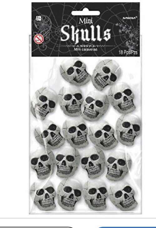 Creepy Mini Skulls | 8 1/2" x 5 1/2" | 18 Pcs